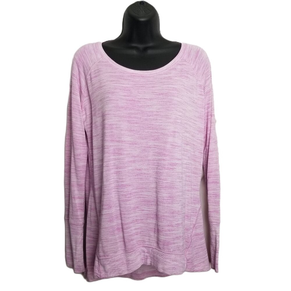 Champion Elite Pullover Sweatshirt Medium Pink Space Dye Rayon Blend Athleisure